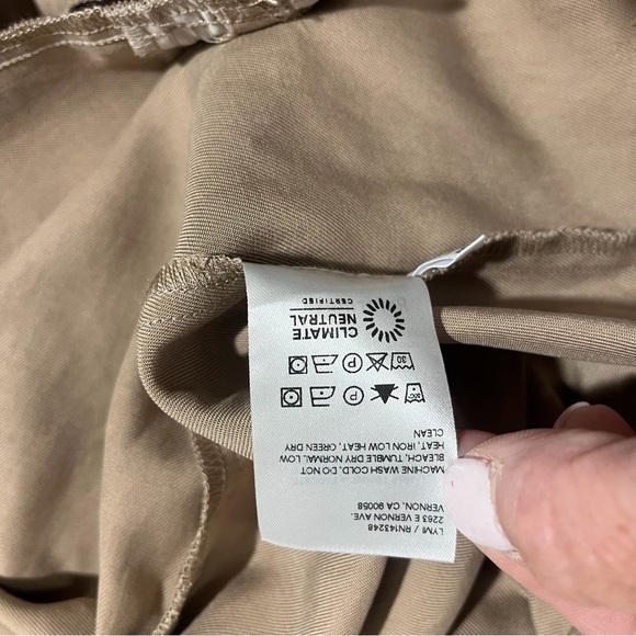 Reformation Mason Wide Leg Pants Size 12 Khaki Tan Trousers Tencel High Waist - Picture 10 of 10